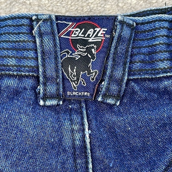 Vintage Blaze V Seam Mom Jean Stripe Blue Ultra High Rise Bareback - Picture 12 of 12